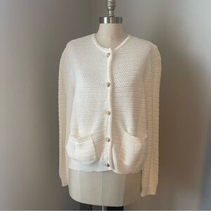 Lillusory White Button-Up Cardigan